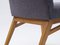 Mid-Century Modern Wood Armchair in Grey Fabric on Brass Feet, Germany, 1950s 10
