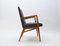 Fauteuil Mid-Century Moderne en Bois Tissu Gris, Allemagne, 1950s 2