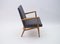 Mid-Century Modern Wood Armchair in Grey Fabric, Germany, 1950s 3