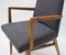 Fauteuil Mid-Century Moderne en Bois Tissu Gris, Allemagne, 1950s 10