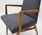 Mid-Century Modern Wood Armchair in Grey Fabric, Germany, 1950s, Image 10