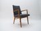 Fauteuil Mid-Century Moderne en Bois Tissu Gris, Allemagne, 1950s 1