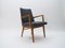 Mid-Century Modern Wood Armchair in Grey Fabric, Germany, 1950s 1