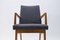 Fauteuil Mid-Century Moderne en Bois Tissu Gris, Allemagne, 1950s 7