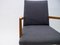 Fauteuil Mid-Century Moderne en Bois Tissu Gris, Allemagne, 1950s 9