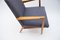 Mid-Century Modern Wood Armchair in Grey Fabric, Germany, 1950s 7