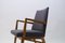 Fauteuil Mid-Century Moderne en Bois Tissu Gris, Allemagne, 1950s 6