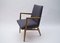 Fauteuil Mid-Century Moderne en Bois Tissu Gris, Allemagne, 1950s 4