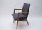 Mid-Century Modern Wood Armchair in Grey Fabric, Germany, 1950s 4