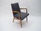 Fauteuil Mid-Century Moderne en Bois Tissu Gris, Allemagne, 1950s 3