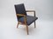 Mid-Century Modern Wood Armchair in Grey Fabric, Germany, 1950s, Image 3