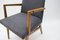 Mid-Century Modern Wood Armchair in Grey Fabric, Germany, 1950s 11