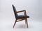 Mid-Century Modern Wood Armchair in Grey Fabric, Germany, 1950s, Image 3