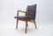 Mid-Century Modern Wood Armchair in Grey Fabric, Germany, 1950s 1