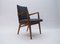 Mid-Century Modern Wood Armchair in Grey Fabric, Germany, 1950s 2