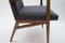 Mid-Century Modern Wood Armchair in Grey Fabric, Germany, 1950s 8