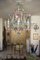 Großer antiker Murano Kronleuchter mit 9 Leuchten aus mundgeblasenem Glas, 1900er 9