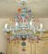 Großer antiker Murano Kronleuchter mit 9 Leuchten aus mundgeblasenem Glas, 1900er 1