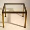 Minimal Square Brass Coffee Table with Clear Glass Top from Belgo Chrome, 1970s 3