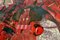 Collage abstracto en tonos rojo de Bill Allan, años 90, Imagen 3