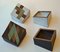 Vintage Square Studio Pottery Boxes in Black and White and Geometric Pattern, Set of 2 5