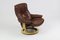 Relax Armchair with Ottoman in Brown Leather from Ekornes, Set of 2 10