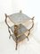 Table Auxiliary Antique en Fonte et Polychrome en Or et Argent 2