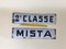 Italian Enamel Metal Signs Second Class and Mixed Class, 1940s, Set of 2 2