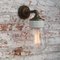 Vintage Clear Glass, Brass, and Cast Iron Sconce 5