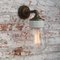 Vintage Clear Glass, Brass, and Cast Iron Sconce, Image 5