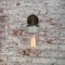 Vintage Clear Glass, Brass, and Cast Iron Sconce 4