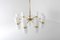 Brass and Opaline Glass Chandelier by Hans-Agne Jakobsson for Hans-Agne Jakobsson AB Markaryd, 1960s 5