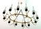 Mid-Century Italian Brass and Opaline Glass Chandelier from Arredoluce, 1950s 4