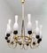 Mid-Century Italian Brass and Opaline Glass Chandelier from Arredoluce, 1950s 1