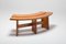 Vintage Curved Elmwood Benches by Pierre Chapo, 1960s, Set of 4 7