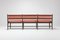 Banc Mid-Century Scandinave en Velours Rose & Wengé, 1960s 5