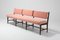 Mid-Century Scandinavian Pink Velvet & Wenge Bench, 1960s 8