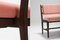 Banc Mid-Century Scandinave en Velours Rose & Wengé, 1960s 7