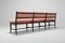 Mid-Century Scandinavian Pink Velvet & Wenge Bench, 1960s 3