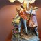 Grande Lampe de Bureau Rococo Antique avec Abat-Jour en Porcelaine par Capodimonte, Italie 11