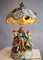 Large Antique Rococo Table Lamp with Porcelain Shade by Capodimonte, Italy 9
