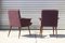 Lounge Chairs in Purple Velvet and Varnished Wood, France, 1950s, Set of 2, Image 6