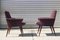 Lounge Chairs in Purple Velvet and Varnished Wood, France, 1950s, Set of 2 7