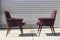 Lounge Chairs in Purple Velvet and Varnished Wood, France, 1950s, Set of 2, Image 7