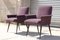 Lounge Chairs in Purple Velvet and Varnished Wood, France, 1950s, Set of 2, Image 4