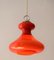 Red Opal Glass Ceiling Lamp from Peill & Putzler, 1970s 2