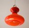 Lampada da soffitto in vetro opalino rosso di Peill & Putzler, anni '70, Immagine 3