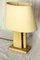 Travertine and Brass Table Lamp, 1970s, Image 1