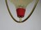 Kleine Italienische Deckenlampe aus Messing & Glas, 1950er 12