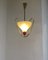 Kleine Italienische Deckenlampe aus Messing & Glas, 1950er 4